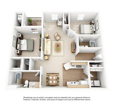a floor plan of a house with a bedroom and a living room